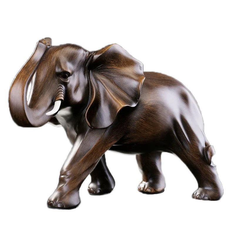 Sculpture d'éléphant en résine imitation bois vue 6