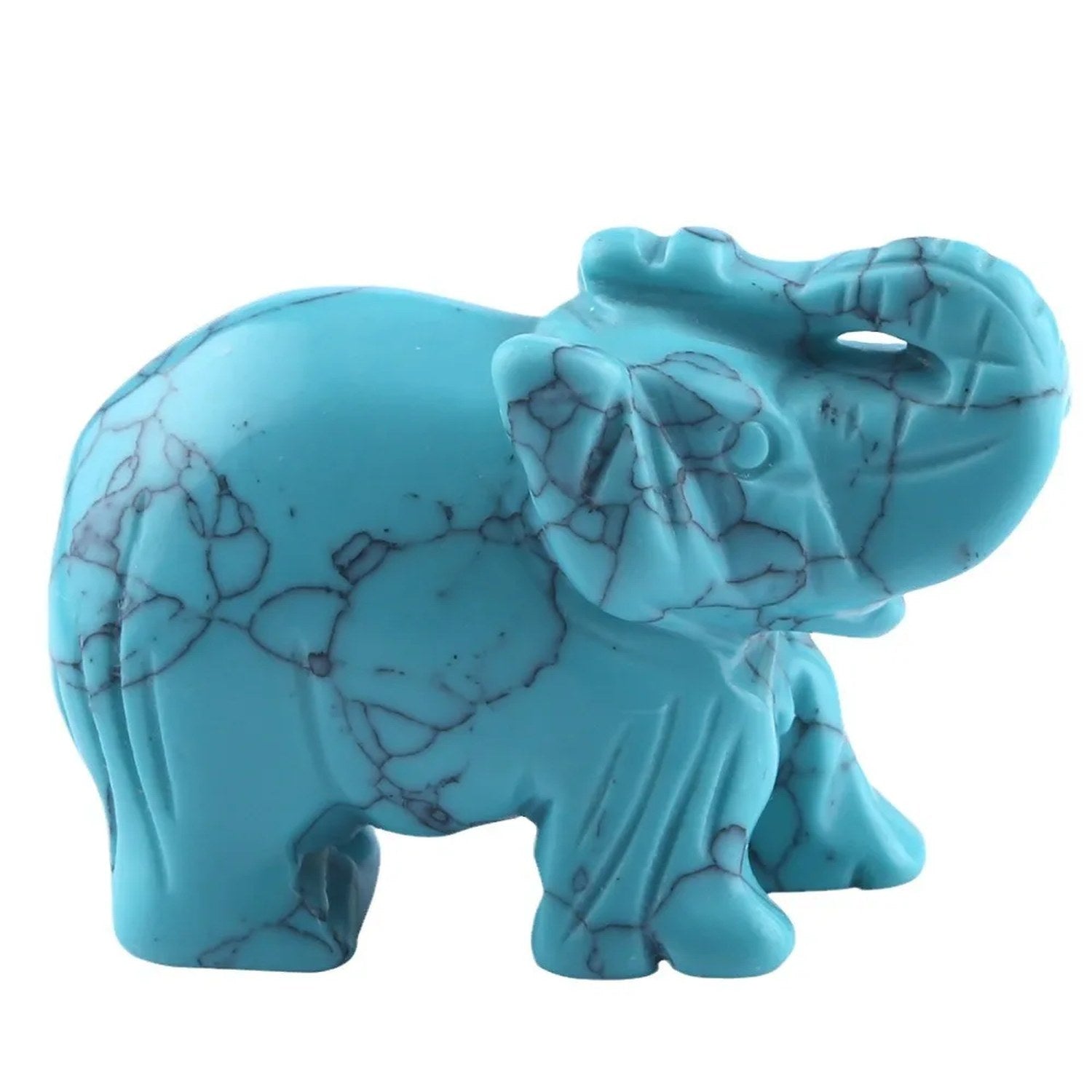 Figurine éléphant en turquoise veinée