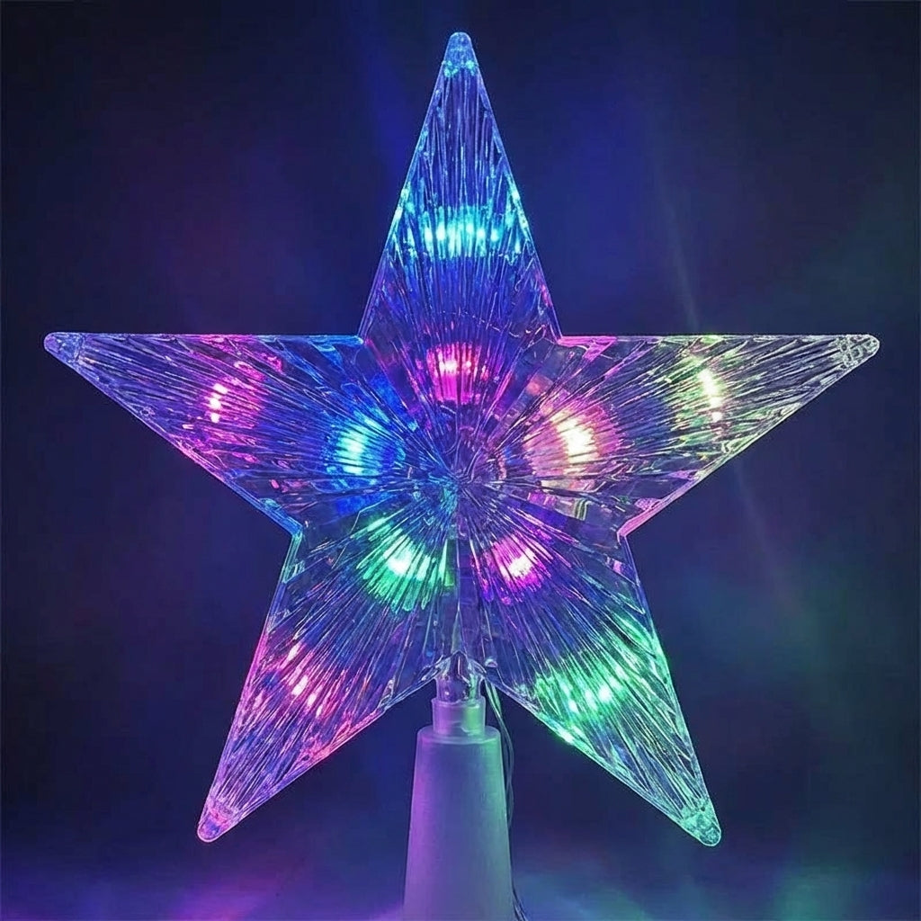 Étoile LED lumière multicolore RGB pour sapin