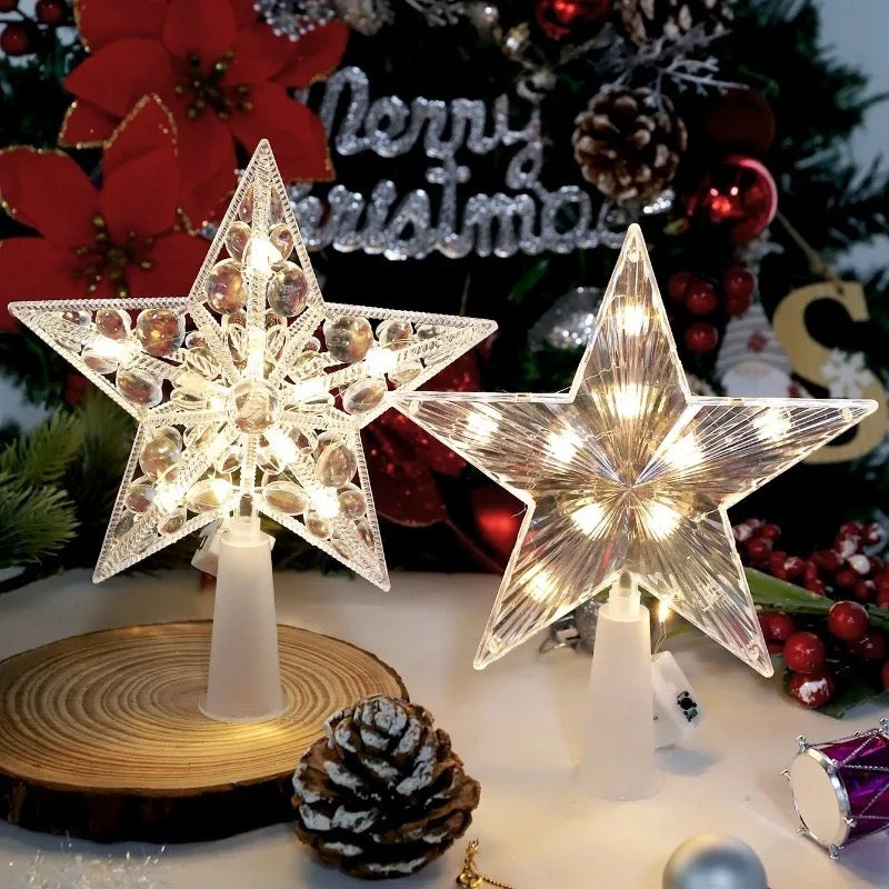 Deux modèles d étoile LED pour sapin de Noël côte à côte