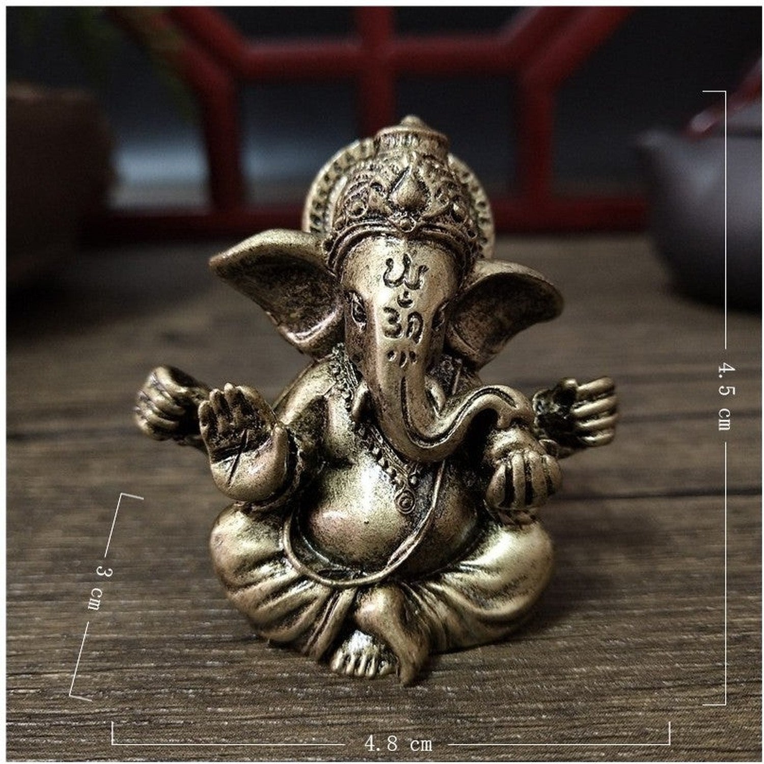 Figurine Ganesha finition Bronze patiné résine