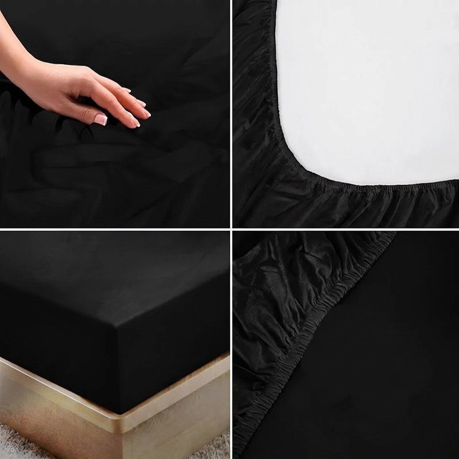 Détail du tissu doux et de l'élastique renforcé du drap-housse