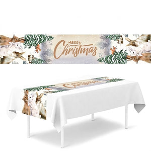 Chemin de table de Noël motif Animaux des bois