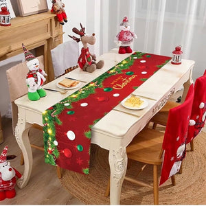 Chemin de table de Noël motif Guirlande lumineuse
