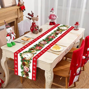 Chemin de table de Noël motif Guirlande dorée
