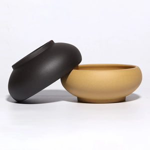 Lot de pots bonsaï en grès rouge noir et beige coupe