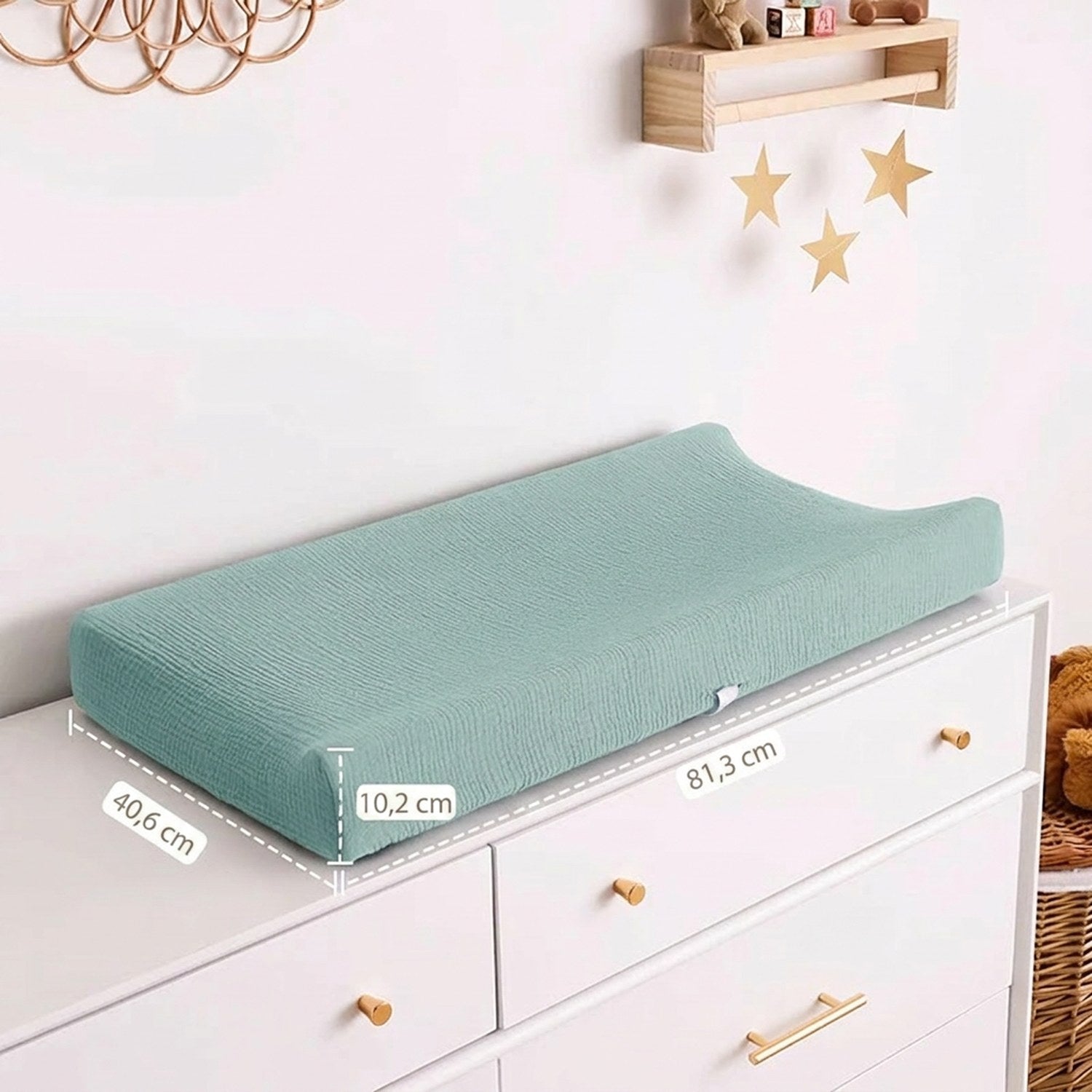 Dimensions de la housse de matelas à langer 81,3 x 40,6 x 10,2 cm