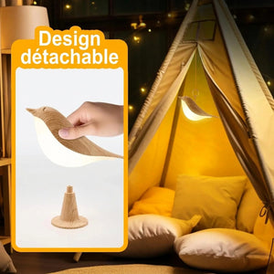 Design détachable de la lampe oiseau utilisable en veilleuse suspendue