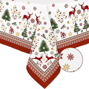 Nappe de Noël polyester lavable motifs festifs