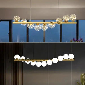 Comparaison lustre verre givré blanc opaque et verre étoilé transparent 11 têtes