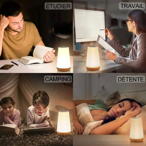 Quatre usages de la lampe tactile étudier travailler camper et se détendre