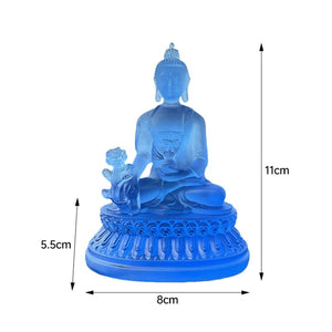Dimensions de la statue bouddha médecine : hauteur 11 cm, largeur 8 cm