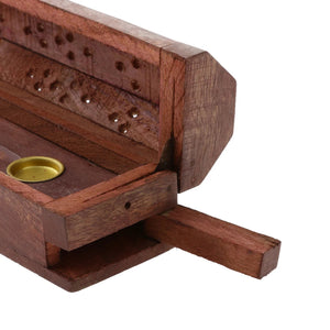 Porte-encens bois creux utilisation bâtonnet allumé