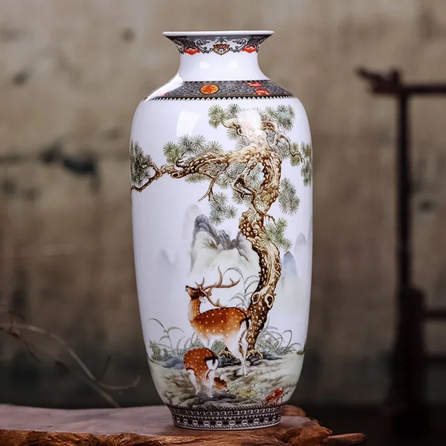 Vase Jingdezhen céramique blanche avec peinture chinoise traditionnelle photo produit
