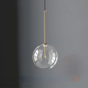 Globe boule verre suspension luminaire plafond détail