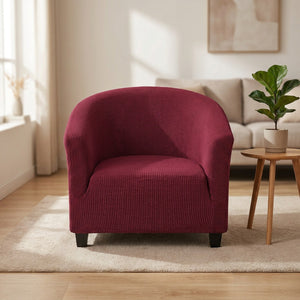 Housse de fauteuil cabriolet en maille polaire grenat