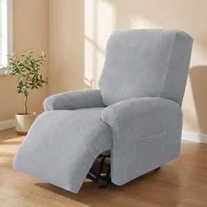 Housse de fauteuil inclinable grise en maille douce