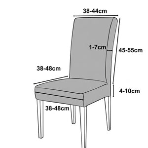 Guide des tailles de la housse de chaise en velours avec dimensions en centimètres