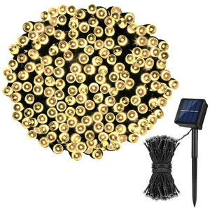 Guirlande LED solaire blanc chaud lumière dorée
