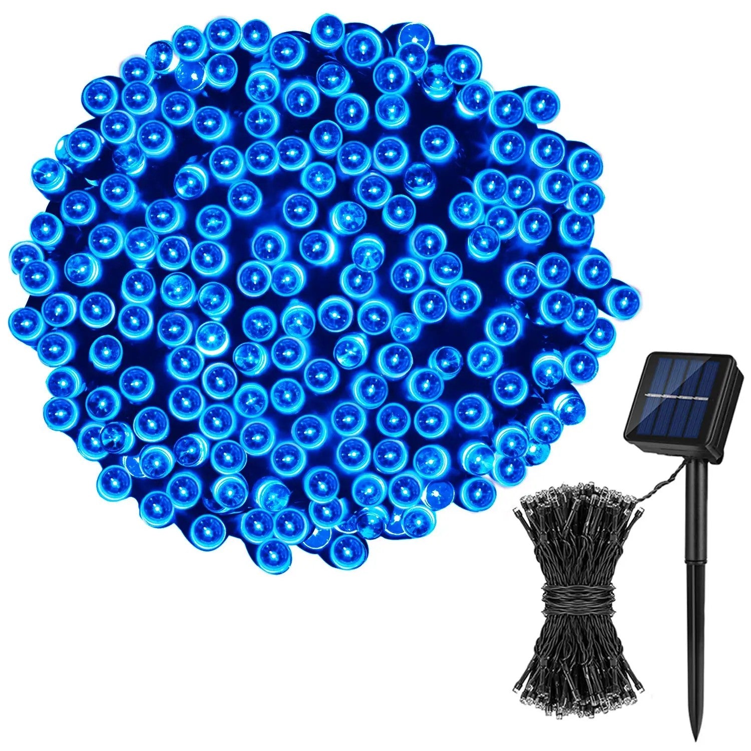 Guirlande LED solaire bleu lumière bleue