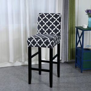 Housse de chaise de bar motif carreaux marocains vue du tissu extensible