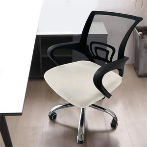 Housse d'assise de chaise de bureau en velours blanc