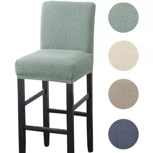 Housse de chaise de bar en jacquard vert sauge avec nuancier des coloris disponibles