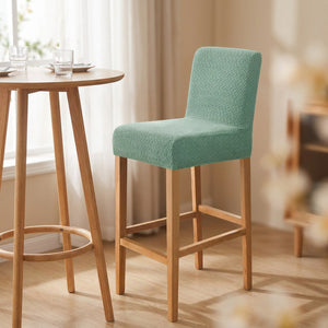 Housse de chaise de bar en jacquard couleur verte