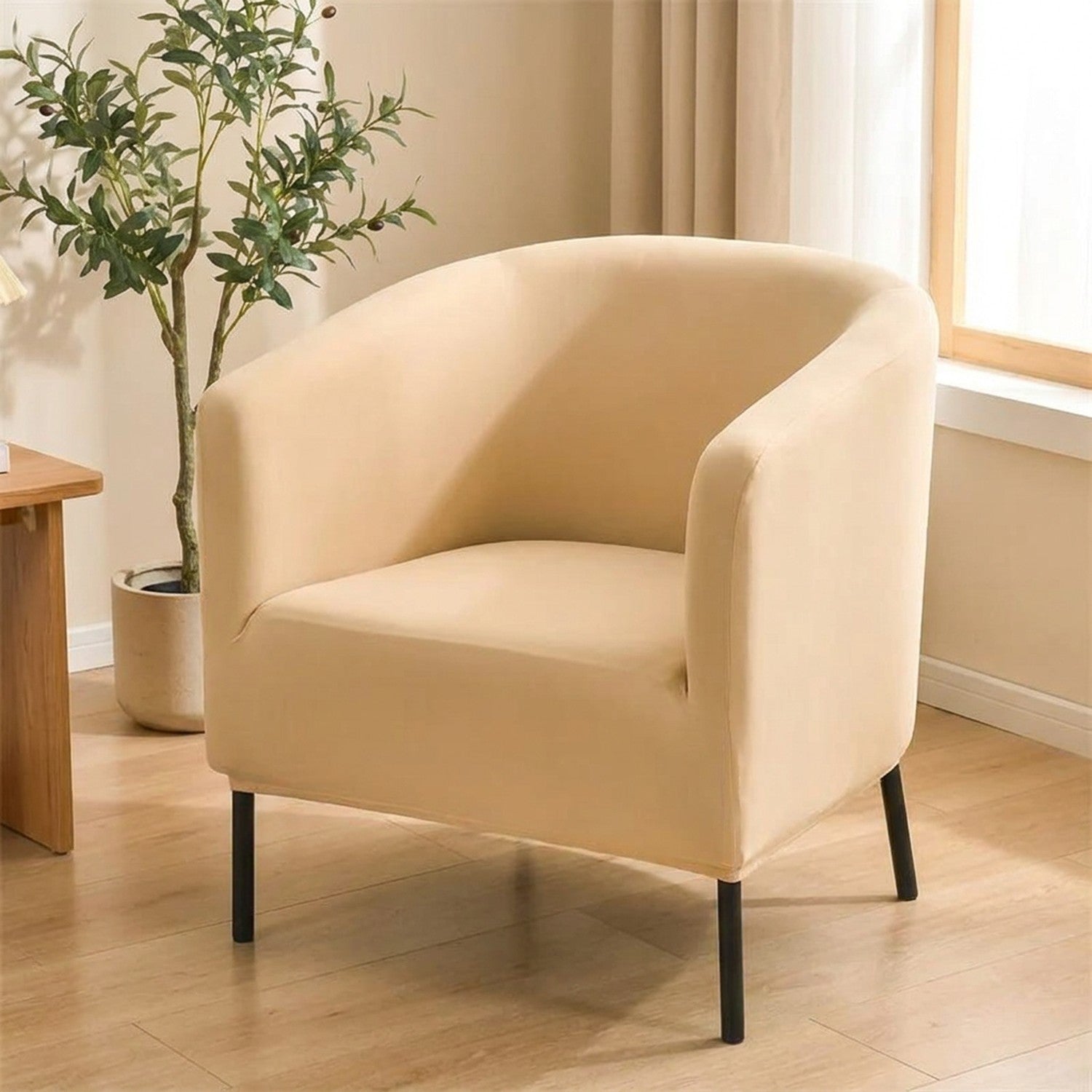 Housse de fauteuil club extensible coloris beige