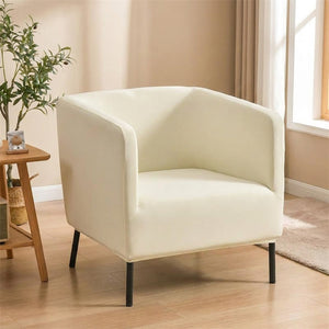 Housse de fauteuil club extensible coloris blanc ivoire