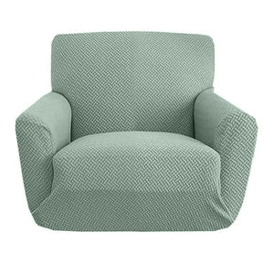 Housse de fauteuil jacquard extensible unie coloris Vert