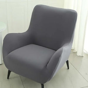 Housse de fauteuil extensible unie gris anthracite