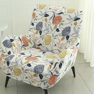 Housse de fauteuil imprimée fleurs colorées