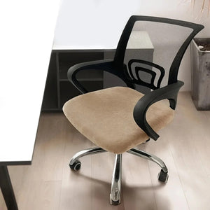 Housse d'assise de chaise de bureau en velours kaki