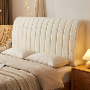 Housse de tête de lit en peluche ivoire