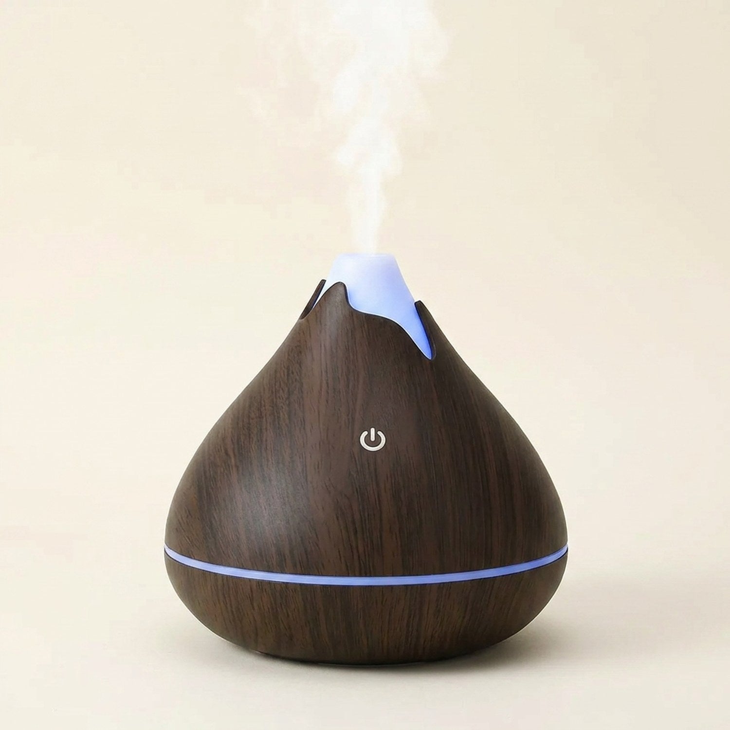Diffuseur d'aromathérapie bois conique brume LED ambiance zen
