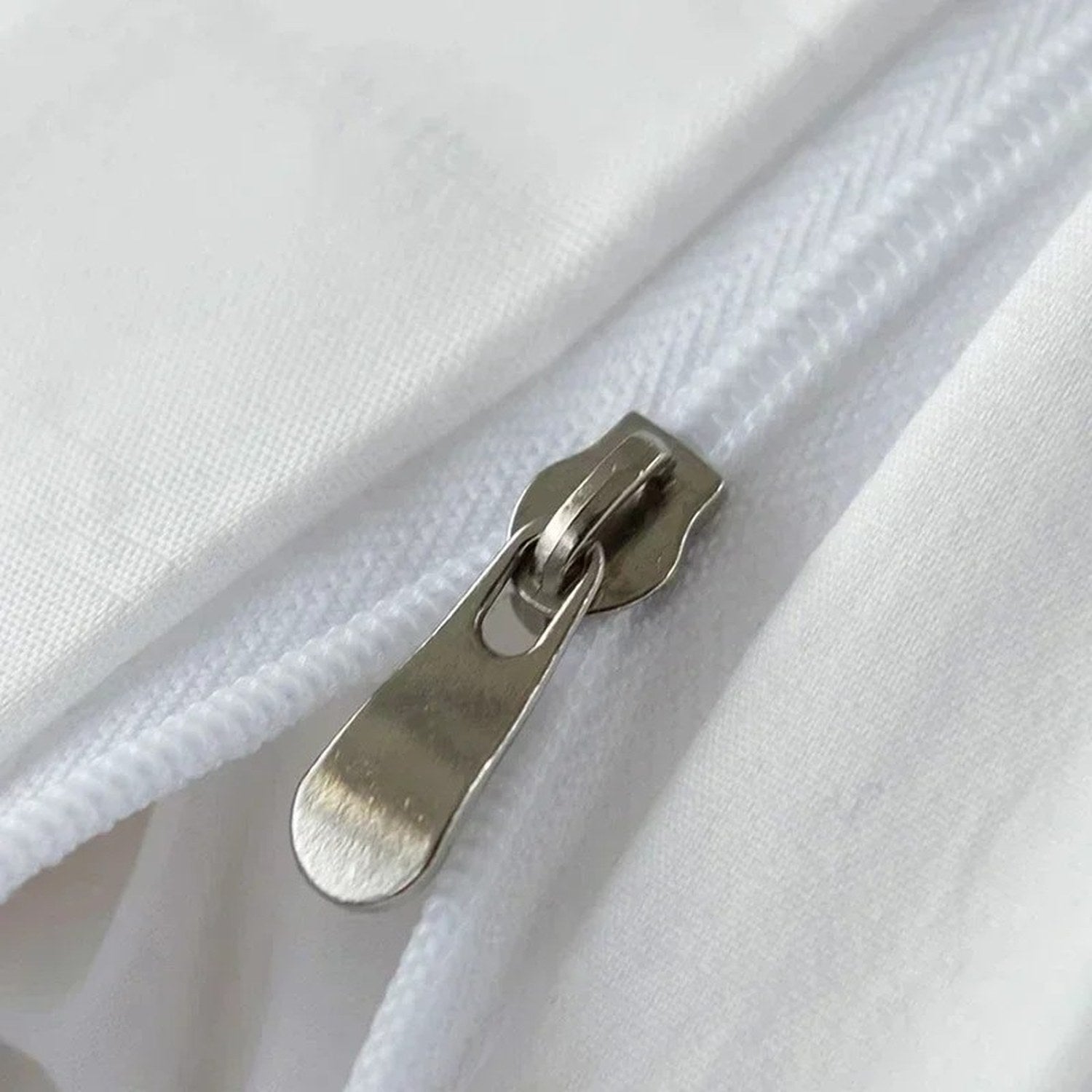 Détail de la fermeture à glissière de la housse de couette