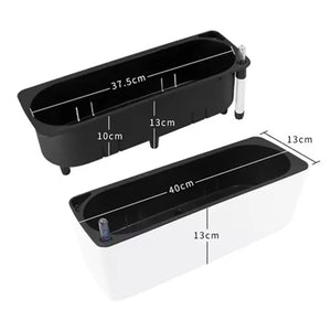 Dimensions jardinière 40cm x 13cm avec réservoir intérieur 37,5cm