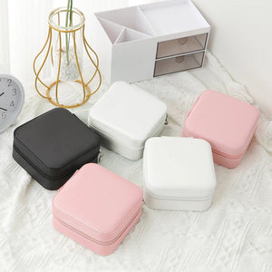 Boîte à bijoux voyage 3 coloris blanc noir rose