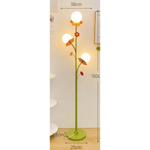 Lampadaire floral dimensions H150cm L38cm base Ø25cm schéma technique