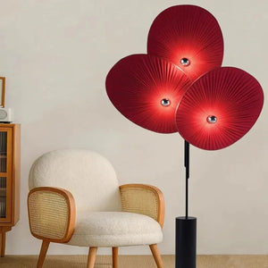 Lampadaire LED design floral détail abat-jour pétales métalliques