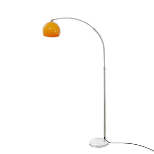 Lampadaire arc globe verre orange vue produit fond blanc