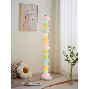 Lampadaire LED pastel galet verre ambiance soirée