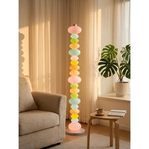 Lampadaire galets verre pastel salon scandinave