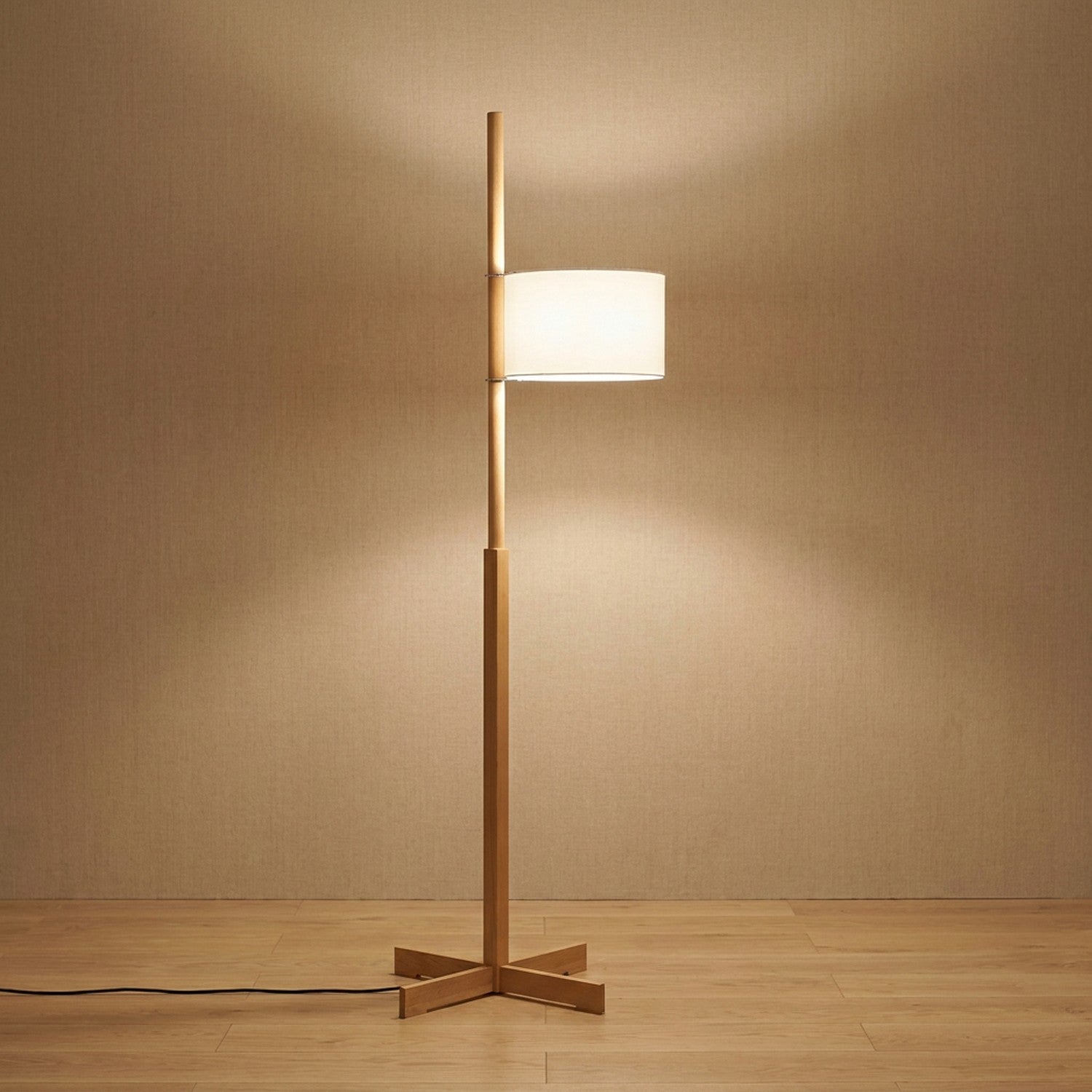 Lampadaire japonais variante bois naturel clair