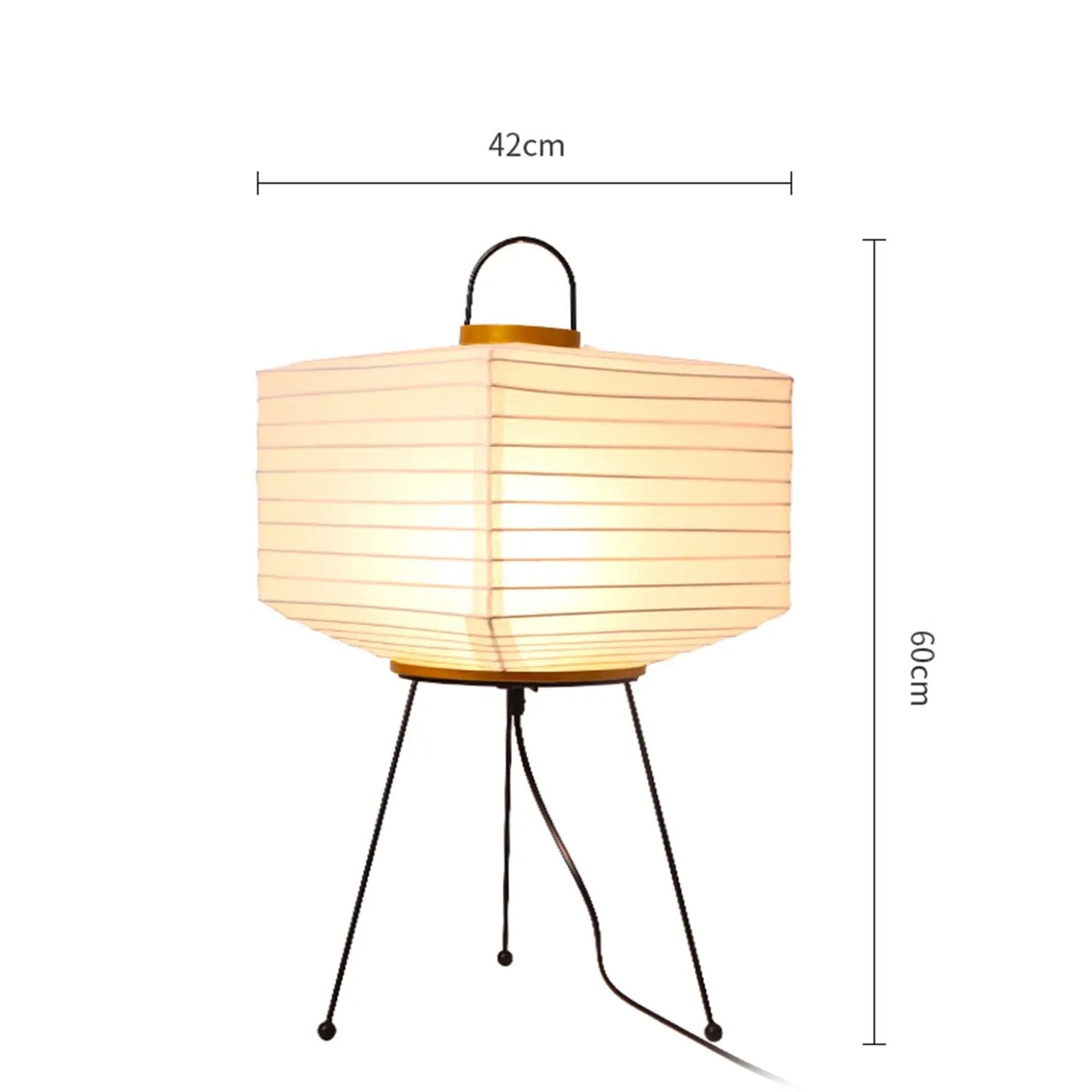 Dimensions du lampadaire japonais trépied W42cm H60cm