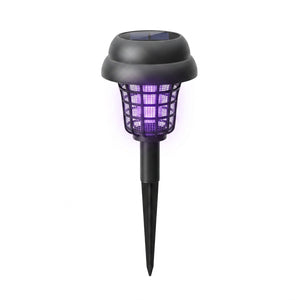 Lampe anti-moustiques solaire UV modèle Rond compact, tête ronde avec cage UV violette