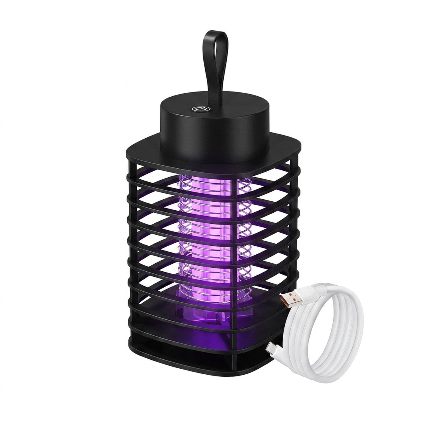 Lampe anti-moustiques USB noir fond blanc