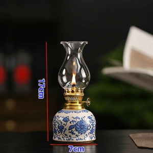 Dimensions de la lampe à huile vintage 17 cm de hauteur 7 cm de diamètre