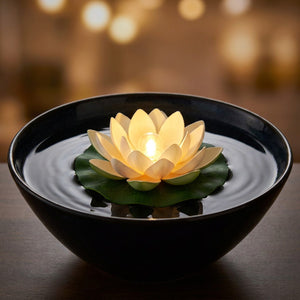 Lampe lotus flottante LED blanche